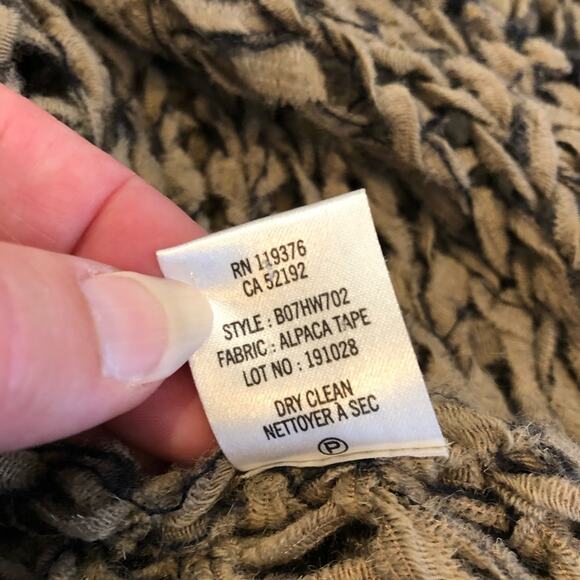 Helmut Lang tattered tape taupe asymmetrical alpaca wool blend sweater Medium - Picture 11 of 16